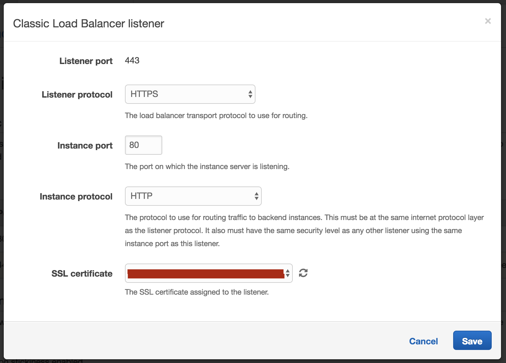 Elastic Beanstalk SSL Listener